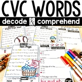 CVC Words Decodable Readers with Comprehension Questions for 1st Grade