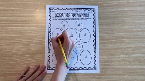 3rd Grade Easter Egg Math Mixed Practice PRINT and DIGITAL