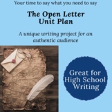 Open Letter Writing  Unit Plan+Extras Bundle-High School Writing Project