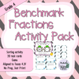 4th Grade Benchmark Fractions Centers, Task Cards, Activity, Game 4.3F