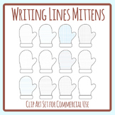 Winter Mittens Writing Lines Templates Various Types of Lines Clothing Clip Art