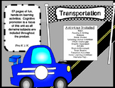 Transportation Theme Math Literacy STEM activities ----- games & more
