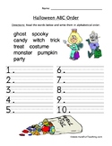 Halloween ABC Order Worksheet