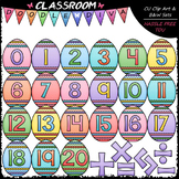 Easter Egg Math Numbers & Symbols - Clip Art & B&W Set