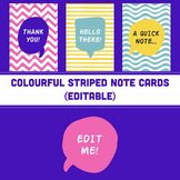 Colourful Striped Note Cards (Apple Pages Editable File)