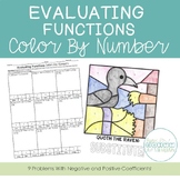 Evaluating Functions (Function Notation) Color By Number - TPT