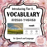 Introducing Tier 2 Vocabulary: Spring Themed Speech and Language Task Cards