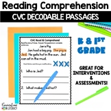CVC Decodable Fluency Passages Short Stories With Comprehension Questions