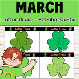 Kindergarten ST PATRICK'S DAY Activity- MARCH Alphabet Center- Letter Tracing
