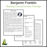 Benjamin Franklin Reading Comprehension and Word Search