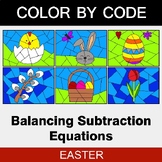 Balancing Subtraction Equations - Easter  Coloring Pages | Color by Code