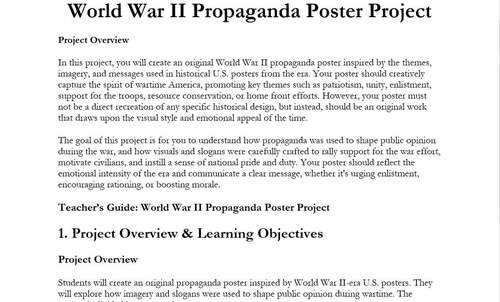 World War II Propaganda Poster PBL