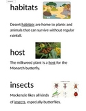 Domain 8 Insects common core Vocabulary Cards
