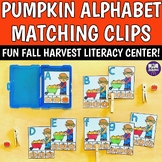 Pumpkin Alphabet Matching Clip Cards - Preschool Kinder Fall Harvest Literacy