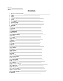 Realidades 2 1B Vocab fill in the blanks worksheet