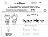 Pilgrim Kids - Editable Name Booklet w/ Beginning Letter Feature  3 Pg *n