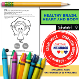 Healthy Brain, Heart and Body - Sheet 9, Color, Is it Healthy, Circle Stop or Go