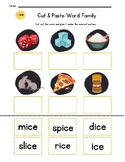 -Ice Word Family Cut & Paste Activity Â¨C Fun & Interactive Phonics Practice