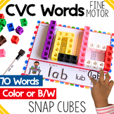 CVC Word Snap Cube Mats | CVC Word Mats | Literacy Center