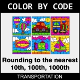 Rounding to the nearest 10th, 100th, 1000th - Color by Code - Transportation