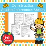 Construction Student Information Sheets