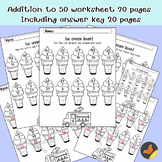 Ice Cream Addition Worksheets | Grade 1Â¨C2 Math | Summer Themed Activity