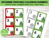 December Calendar Numbers (AB Pattern)