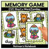 Memory Game | CVC Short u Words