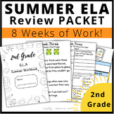2nd Grade ELA Summer Learning Review Packet NO PREP Reading & Writing Activities