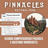 Pinnacles National Park Reading Comprehension Passages & Questions Worksheet