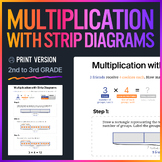 Multiplication with Strip Diagrams Worksheets | Editable Printable Math Practice