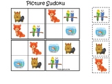 Pets Themed Picture Sudoku Preschool Curriculum Activity Game.