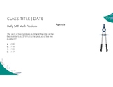 SAT Math Bell Ringer Daily Agenda: Prob Solving/Data Analysis Focus (A.Key Incl)