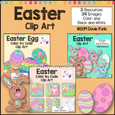 Easter Color By Number Or Code Clip Art Bundle - TPT