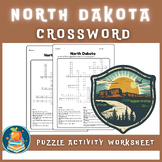 North Dakota Crossword Puzzle Worksheet Activity | Vocabulary Games