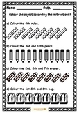 Colour the correct position of number (ordinal number)!