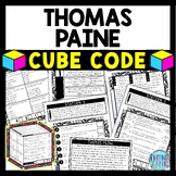 Thomas Paine Revolutionary War Cube Stations - Reading Comprehension Activity