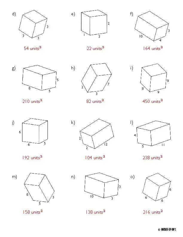 Surface Area Of Rectangular Prisms Mystery Grid Worksheet - TPT