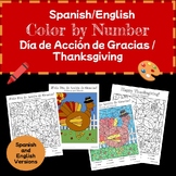 Spanish/English Color by Numbers: DÂ¨Âªa de AcciÂ¨Â®n de Gracias / Thanksgiving