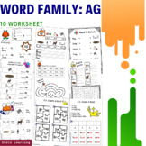Engaging AG Word Family Worksheets for Early Learners