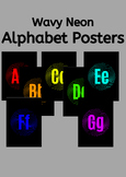 Wavy Neon Alphabet Posters