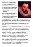 Sir Francis Walsingham Handout
