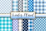 Winter Plaid Background Digital Papers