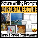 Picture Writing Prompts and Editable Graphic Organizers Bundle