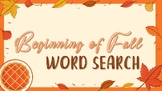 Beginning of Fall Word Search