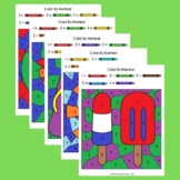 Easy Summer Color By Number 1-5 Worksheets