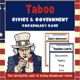 Civics Taboo and Government Vocabulary Game