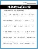 Multiplying Decimals - Decimal Point Placement