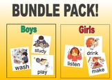 Anime Style Verb Cards (Boy and Girl Bundle Pack - Colour ver.)