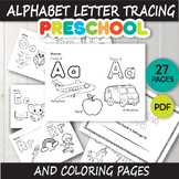 Preschoolers Alphabet Letter Tracing and Coloring Pages | Beginning Sounds